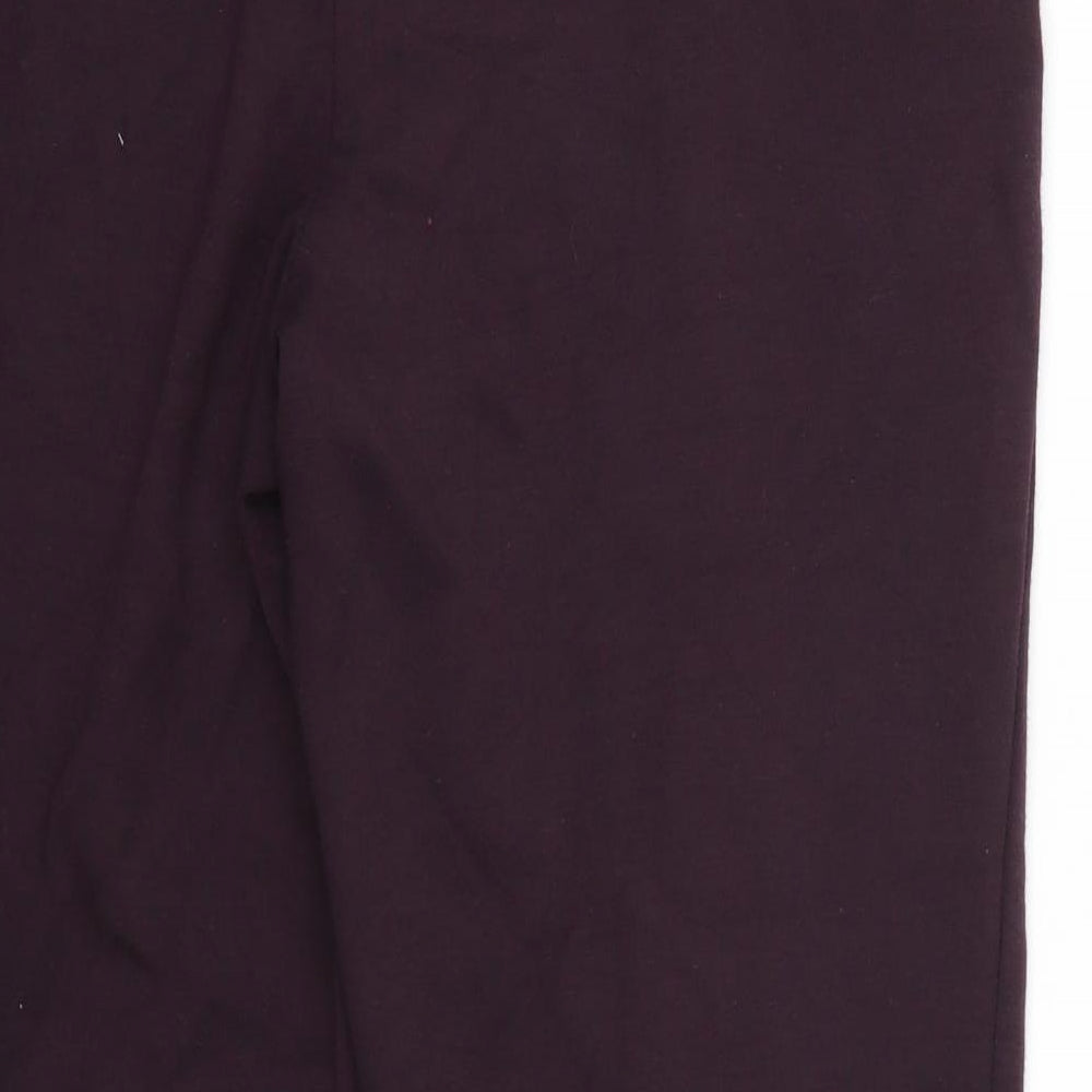 Marks and Spencer Womens Purple   Cropped Trousers Size 16 L24 in