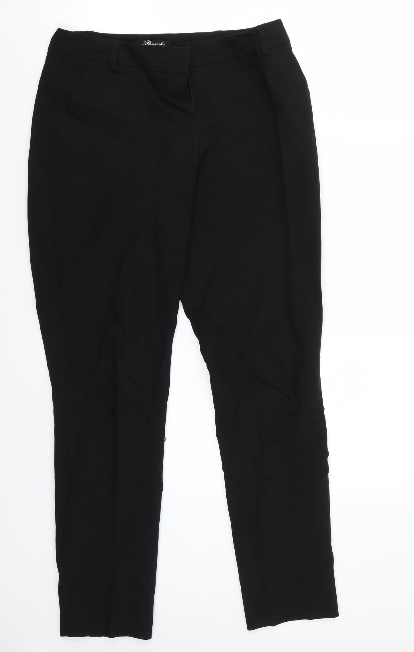 Peacocks Womens Black   Trousers  Size 8 L28 in