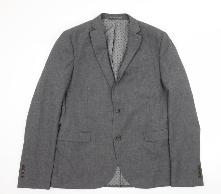 NEXT Mens Grey Striped Jacket Suit Jacket Size L