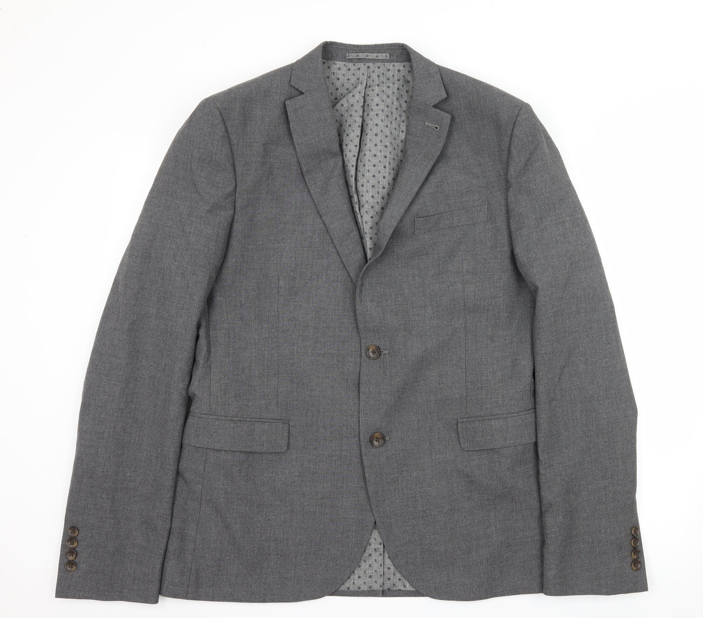 NEXT Mens Grey Striped  Jacket Suit Jacket Size L