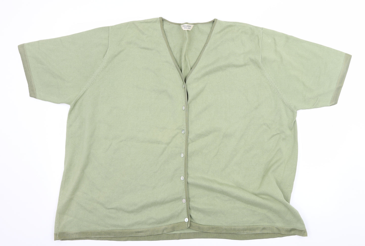 essence Womens Green  Knit Cardigan Jumper Size 26