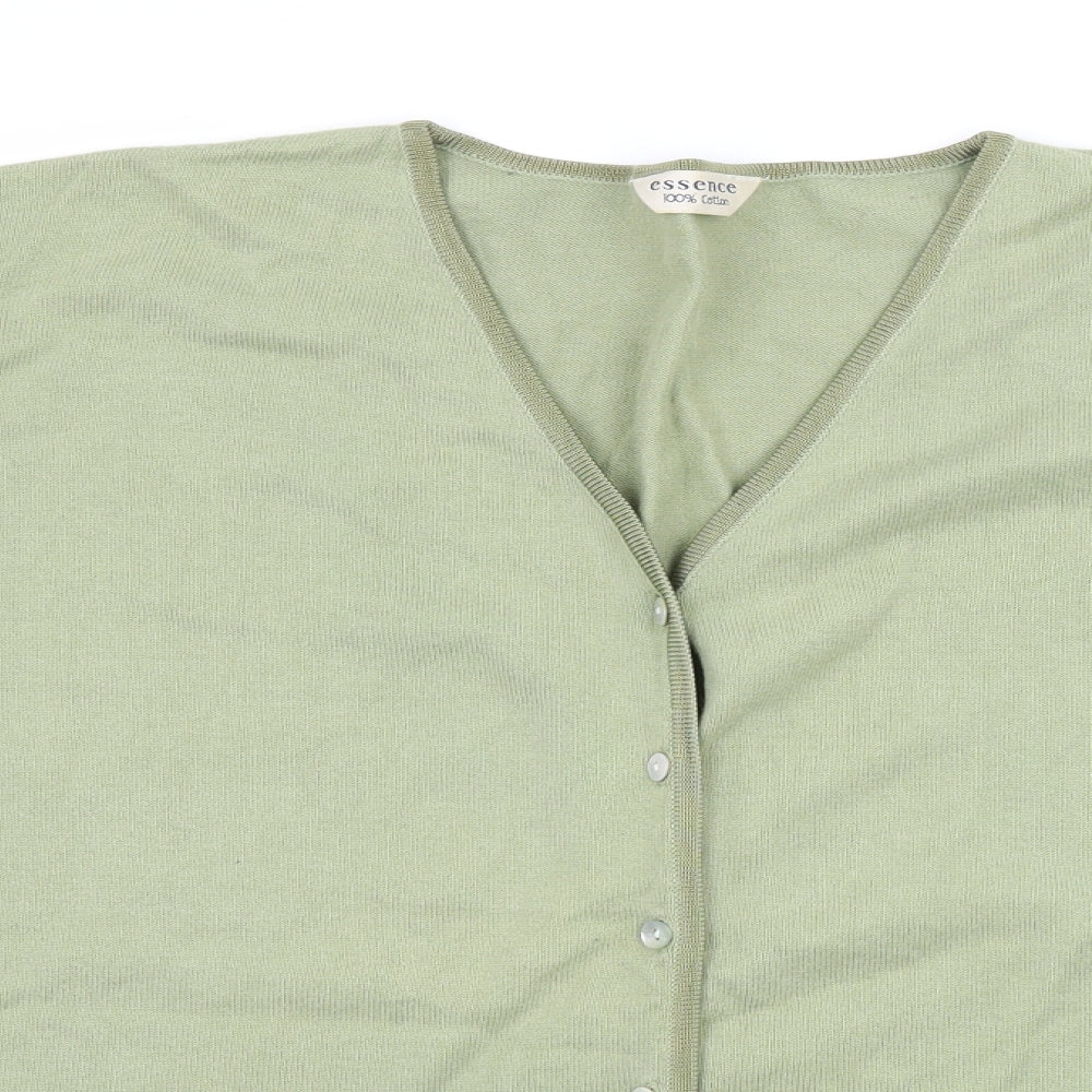 essence Womens Green  Knit Cardigan Jumper Size 26