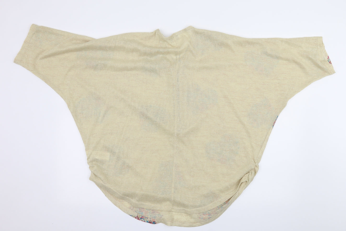 Apricot Womens Beige Geometric Knit Basic T-Shirt Size M  - Love heart