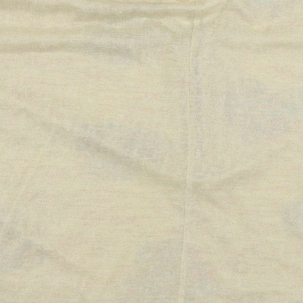 Apricot Womens Beige Geometric Knit Basic T-Shirt Size M  - Love heart