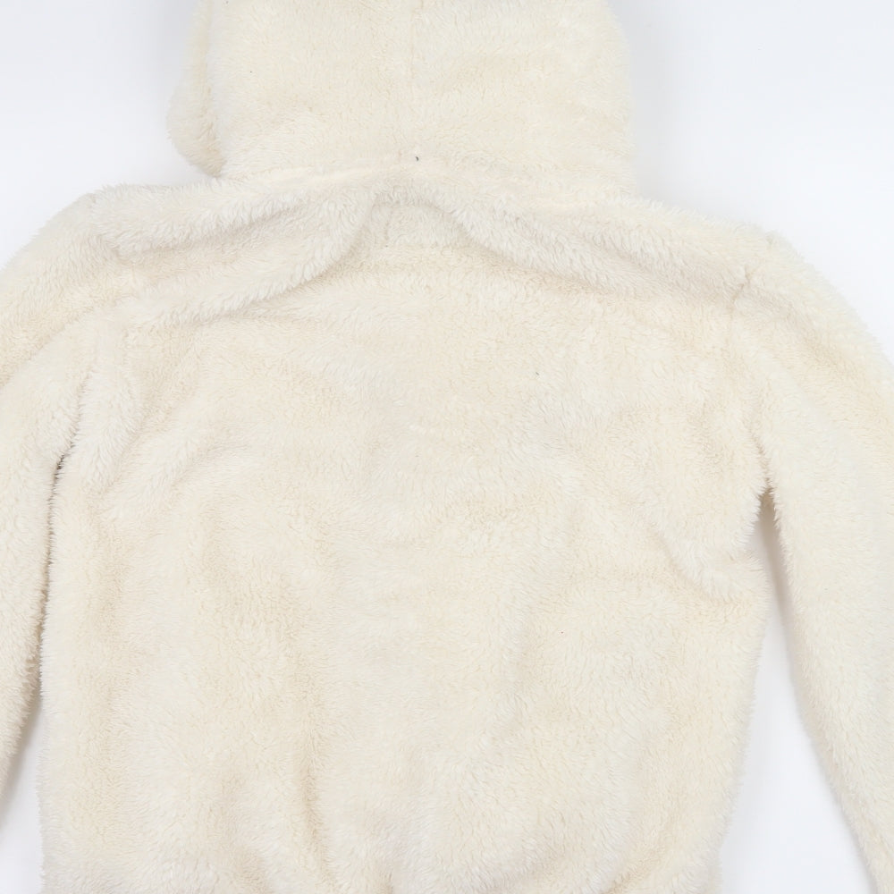 Atmosphere Womens Ivory  Microfibre Full Zip Hoodie Size 12  - Snowman