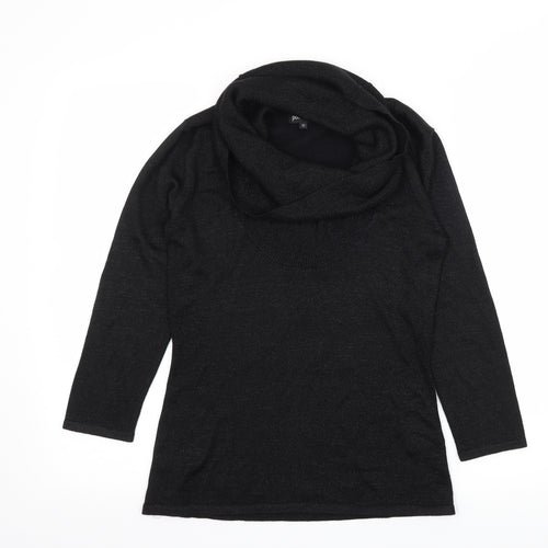 Pomodoro Womens Black  Knit Pullover Jumper Size 10
