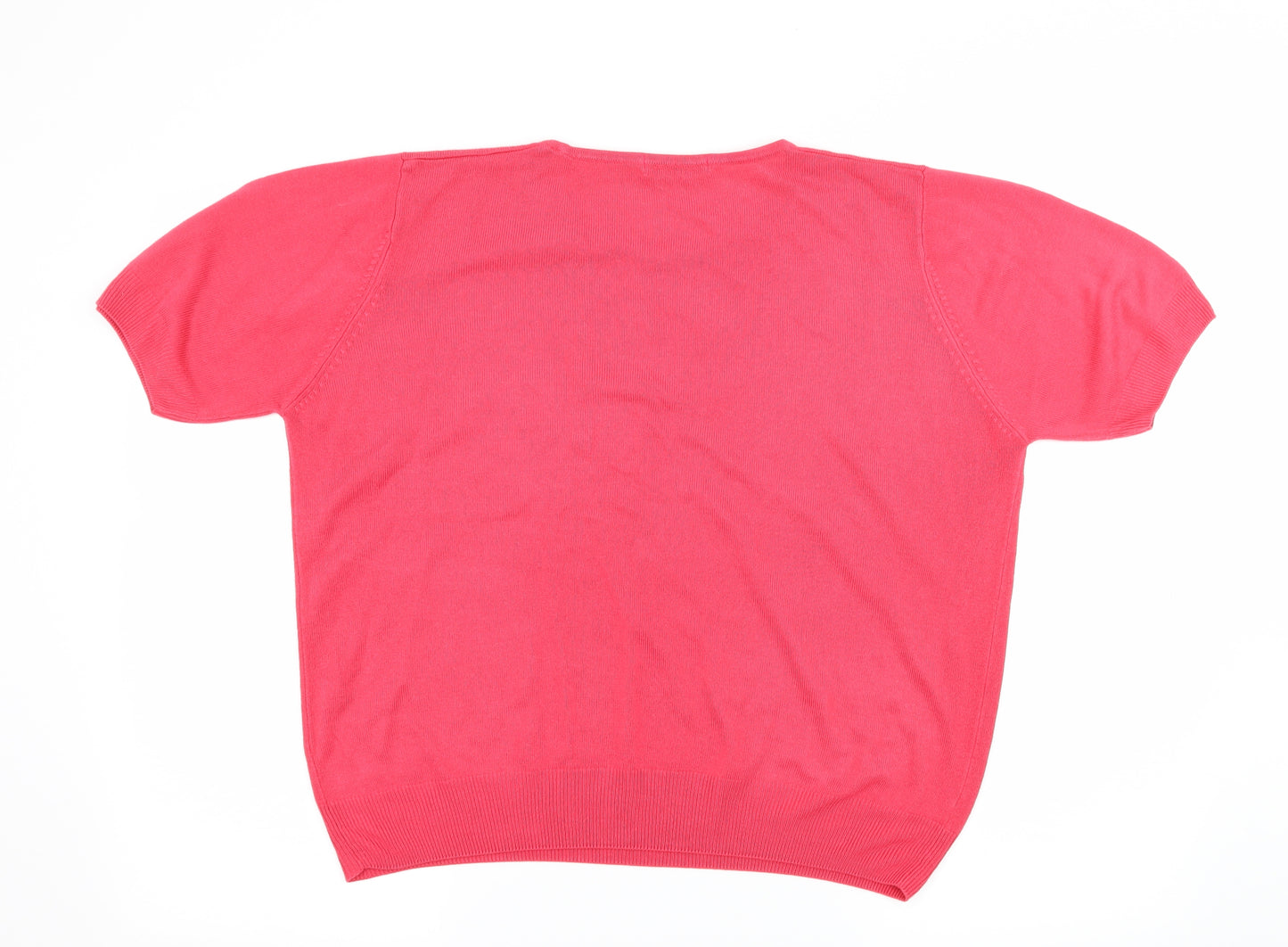 Marks and Spencer Womens Pink  Knit Basic T-Shirt Size 16