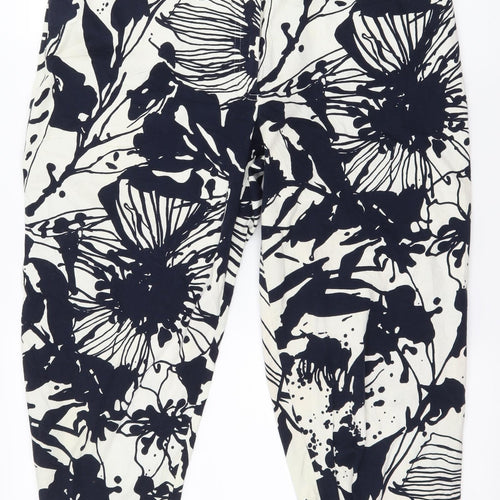GolleHaug Womens Black Floral  Trousers  Size 16 L22 in