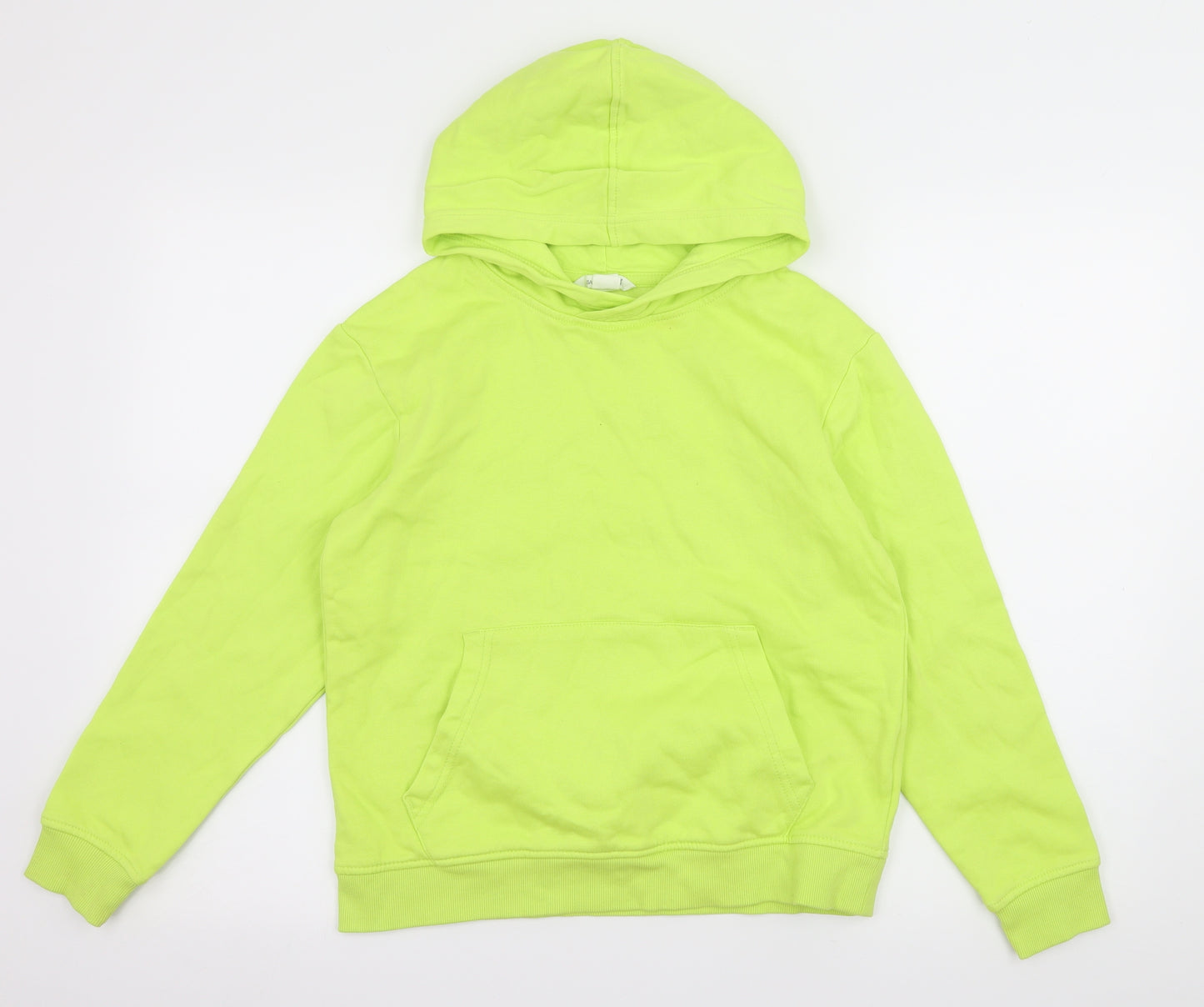 H&M Girls Green  Jersey Pullover Hoodie Size 11-12 Years