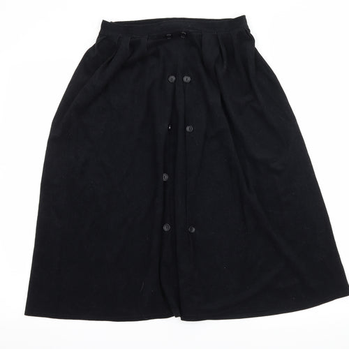 Preworn Womens Black  Velour Flare Skirt Size 30 in