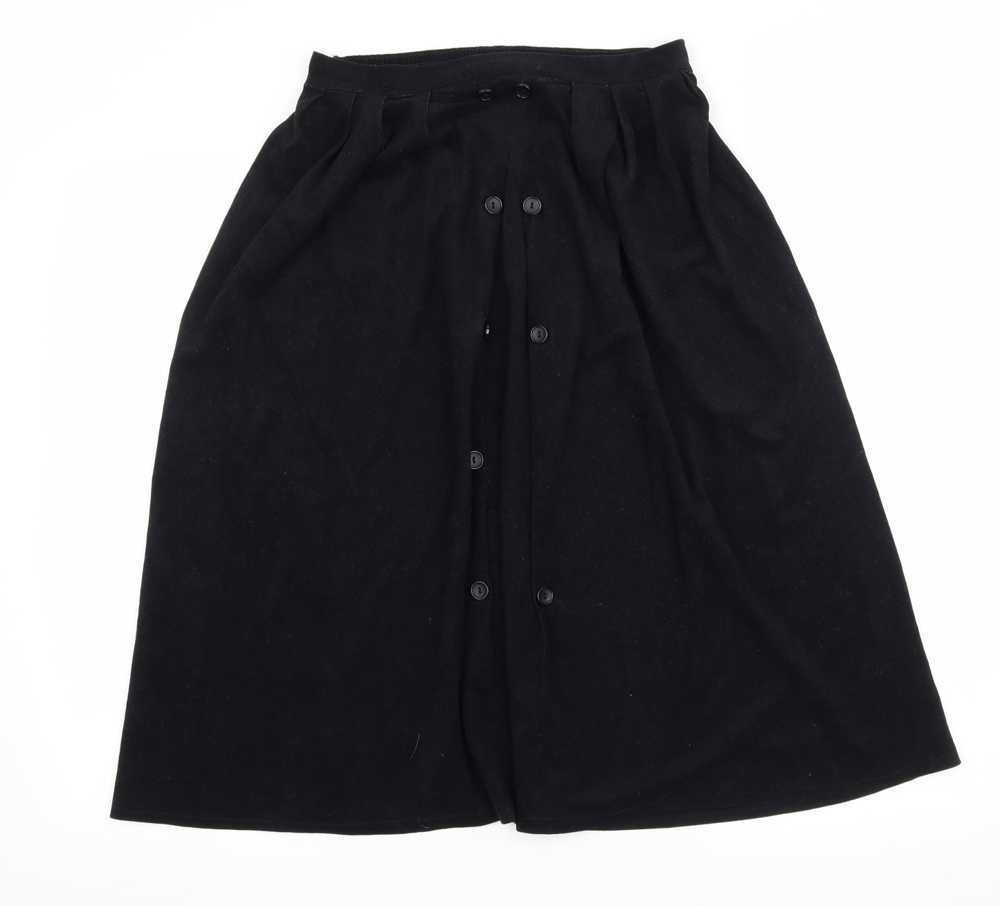 Preworn Womens Black  Velour Flare Skirt Size 30 in