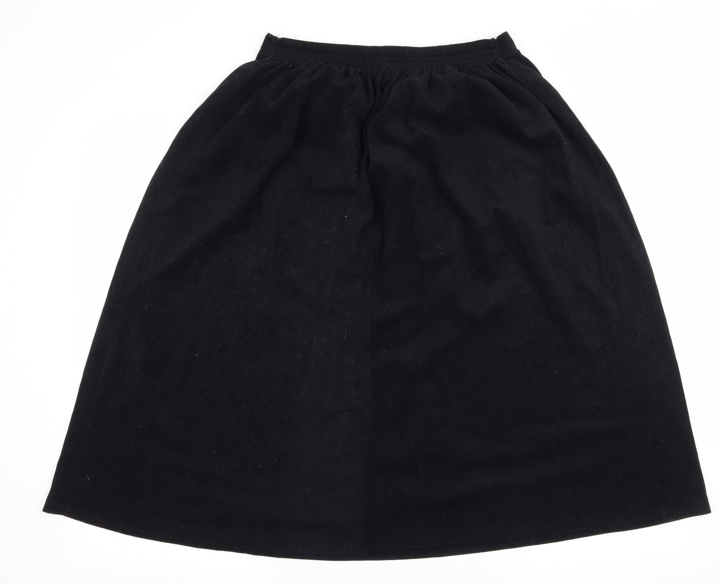 Preworn Womens Black  Velour Flare Skirt Size 30 in