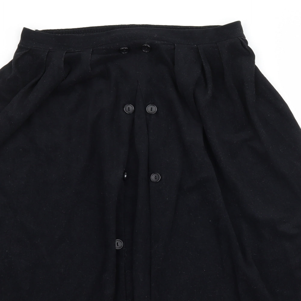 Preworn Womens Black  Velour Flare Skirt Size 30 in