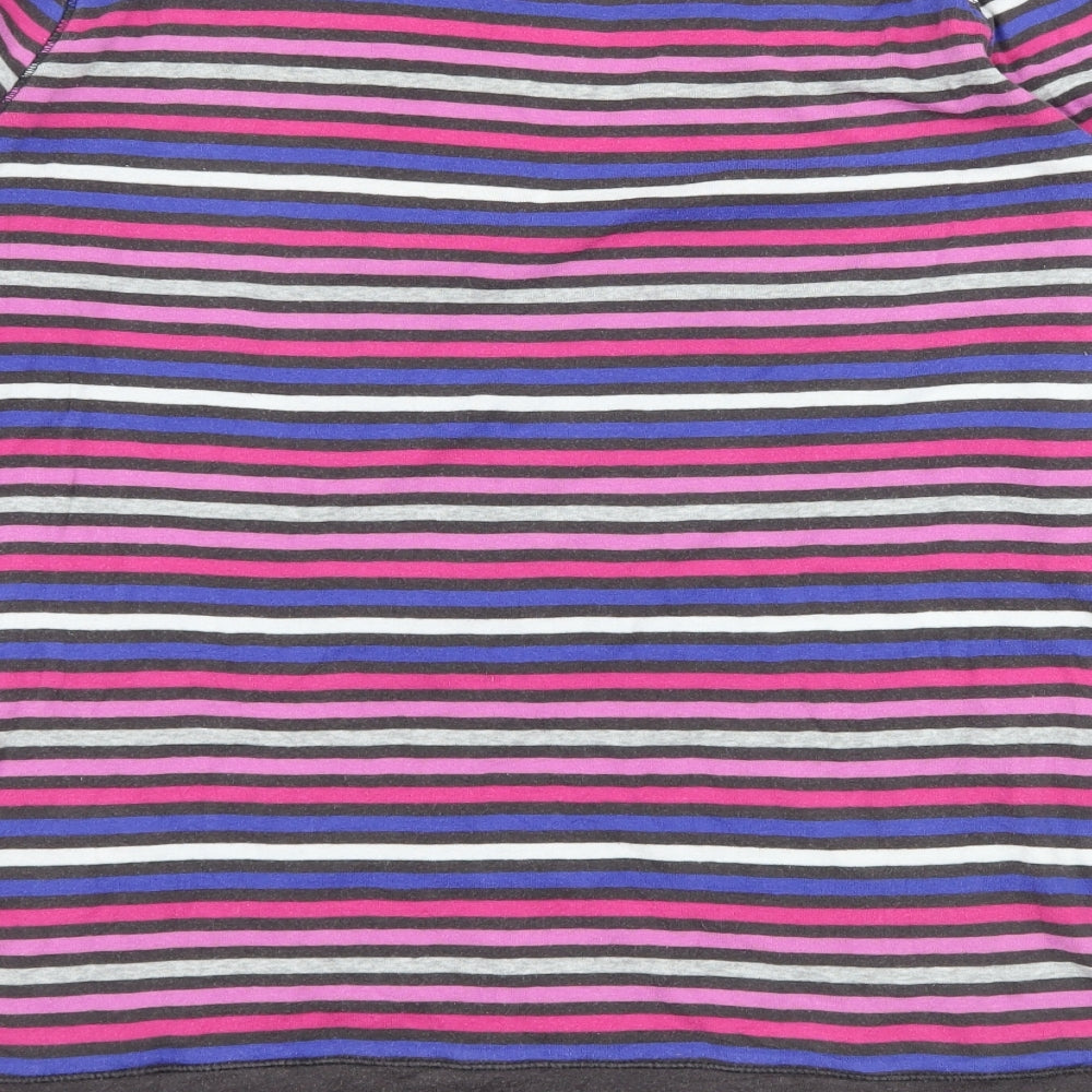 Marks and Spencer Womens Multicoloured Striped Jersey Basic T-Shirt Size 14