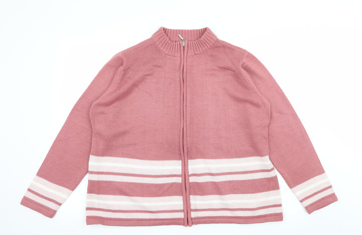 Bonmarché Womens Pink  Knit Cardigan Jumper Size L