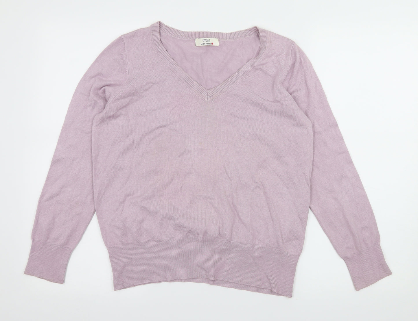 Marks and Spencer Womens Purple  Knit Pullover Jumper Size 16
