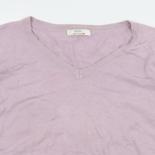 Marks and Spencer Womens Purple  Knit Pullover Jumper Size 16