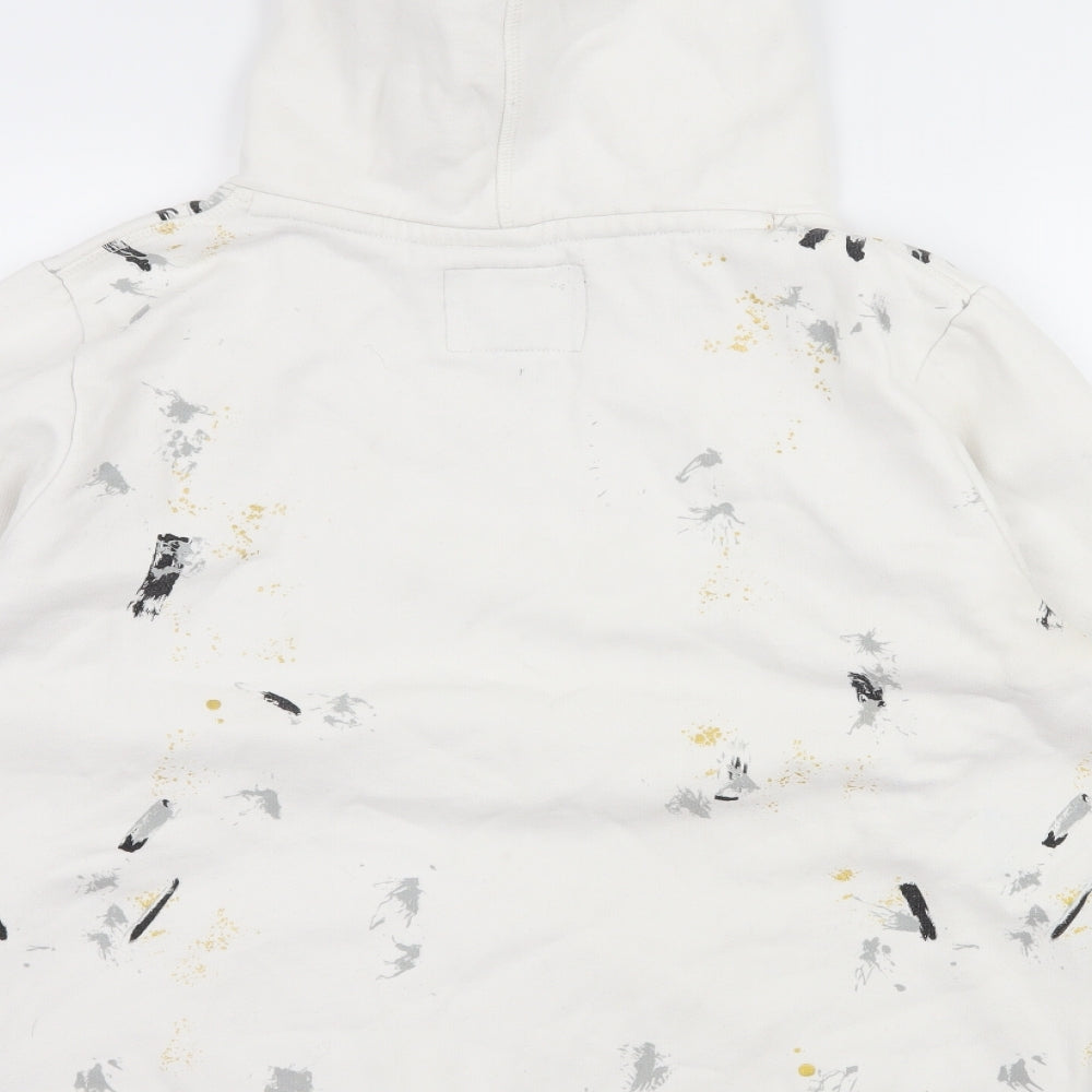 Superdry Womens White  Jersey Pullover Hoodie Size 16