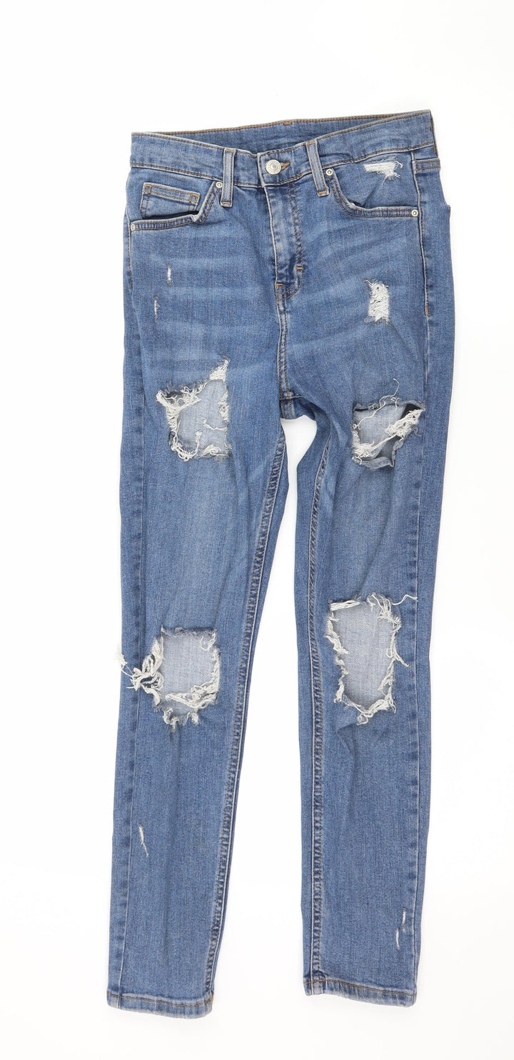 Topshop Womens Blue  Denim Skinny Jeans Size 28 in L25 in