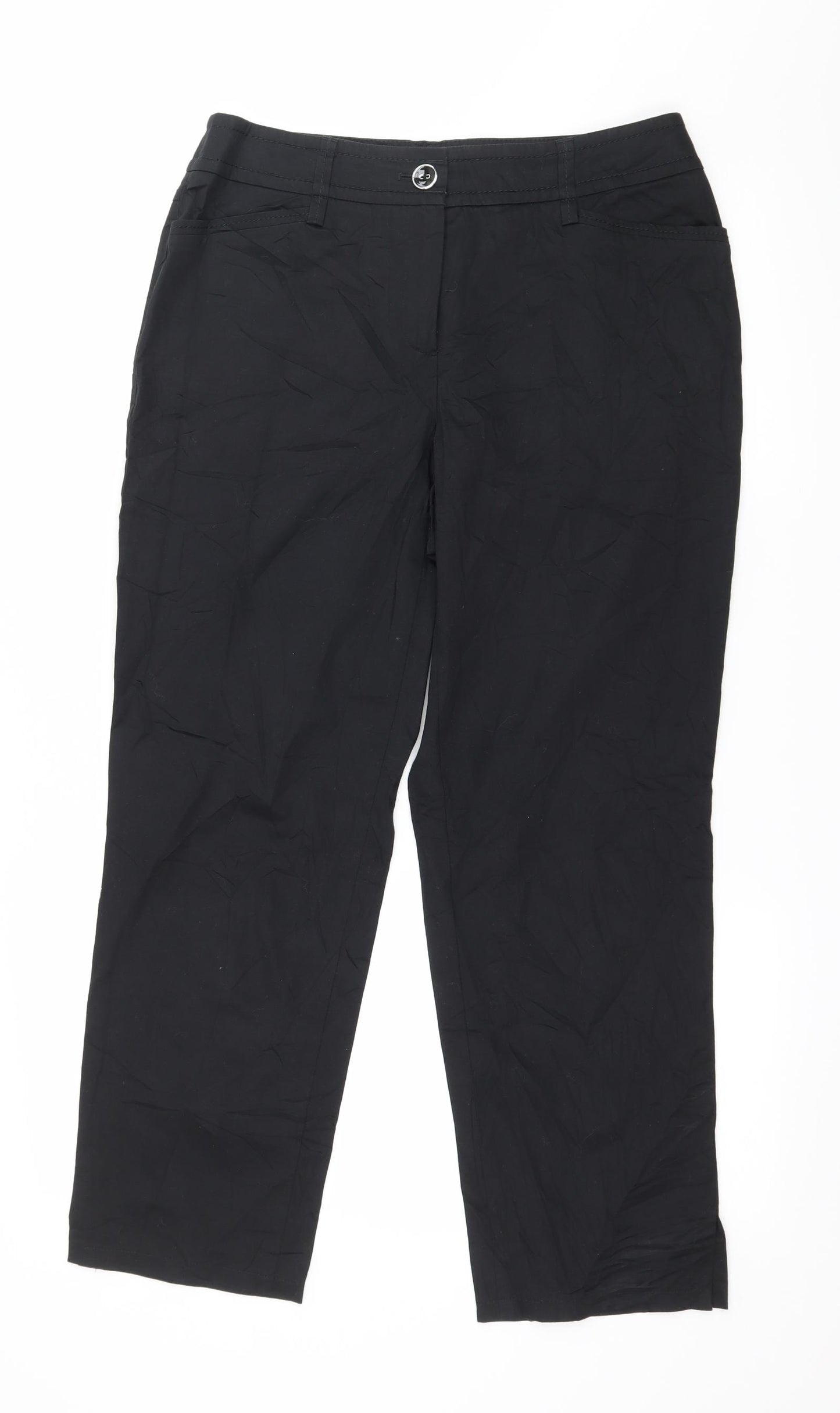 Preworn Womens Black   Trousers  Size 32 in L25 in