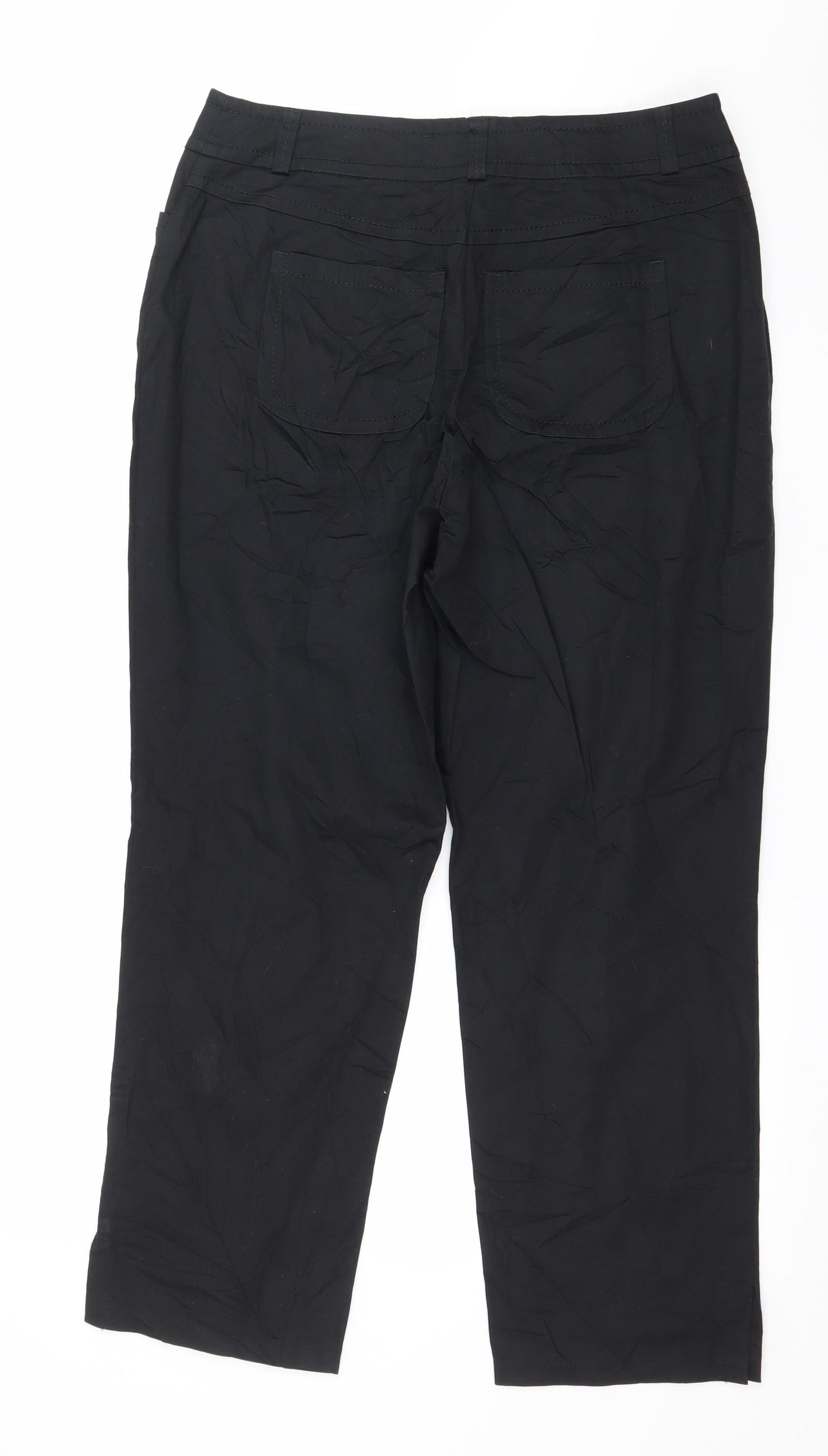 Preworn Womens Black   Trousers  Size 32 in L25 in