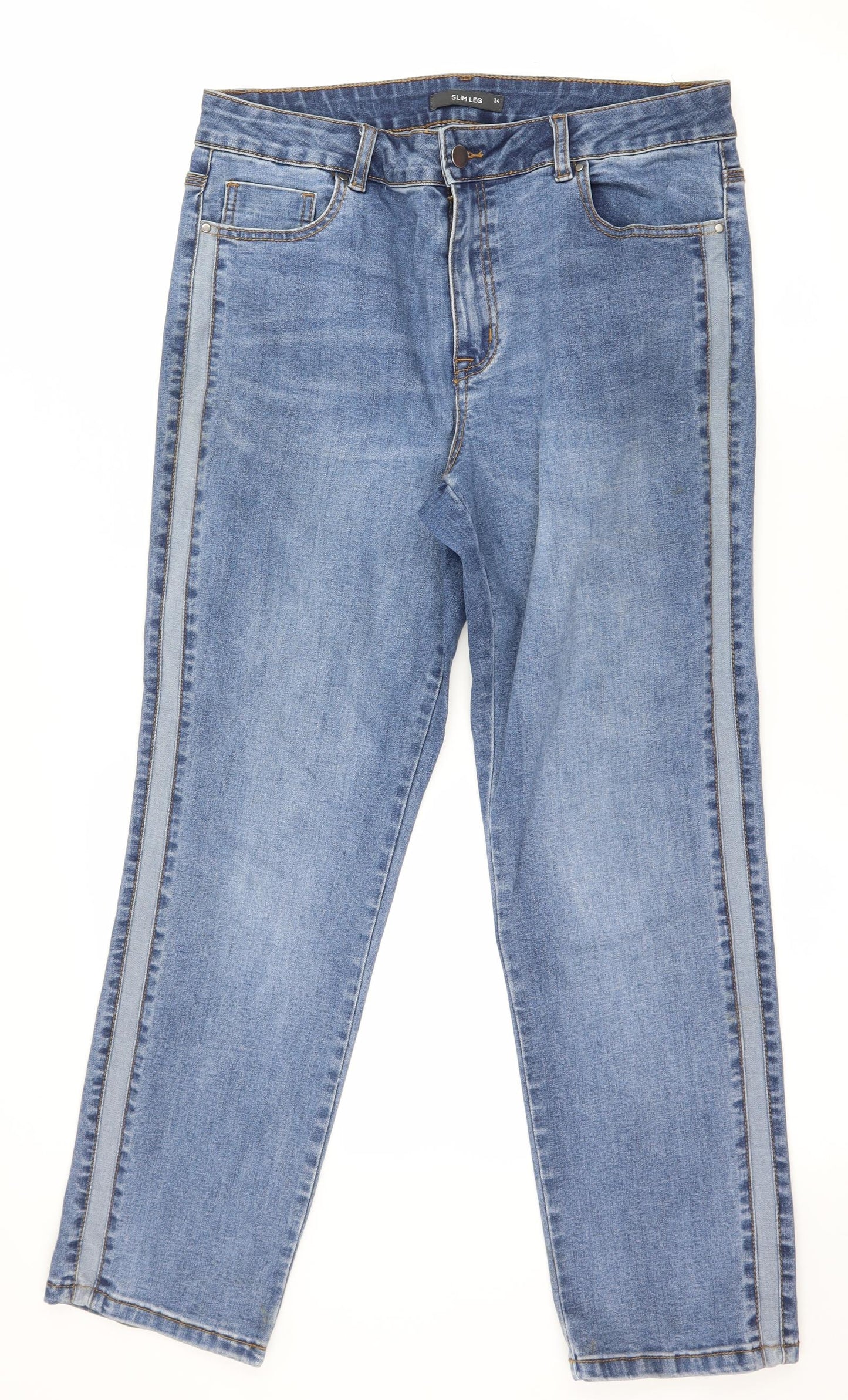 Bonmarché Womens Blue  Denim Straight Jeans Size 14 L27 in