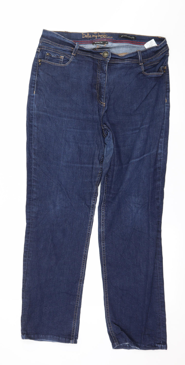 Bonita Womens Blue  Denim Straight Jeans Size 14 L27 in