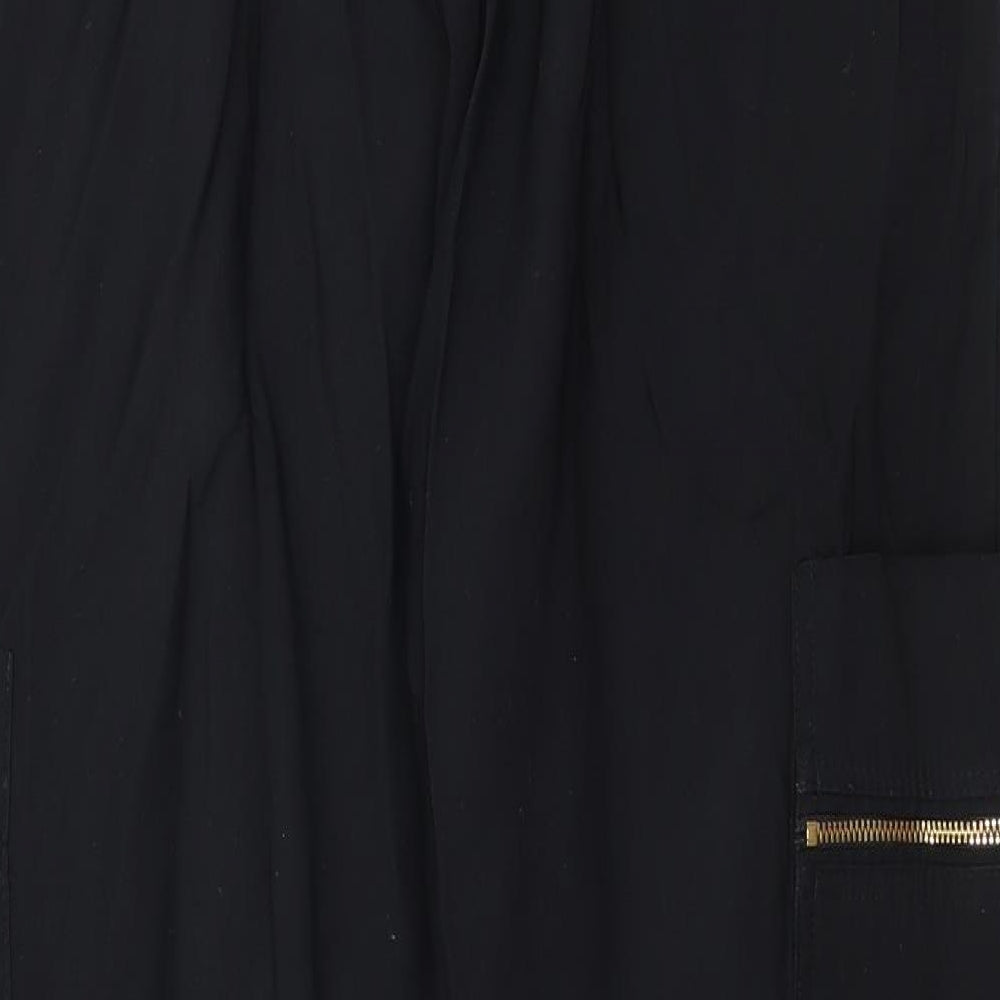 Marks and Spencer Womens Black   Cargo Trousers Size 14 L26 in
