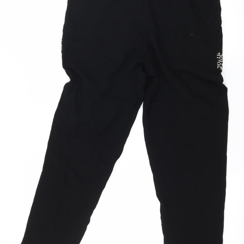 Marks and Spencer Womens Black Geometric Jersey Trousers  Size 10 L24 in