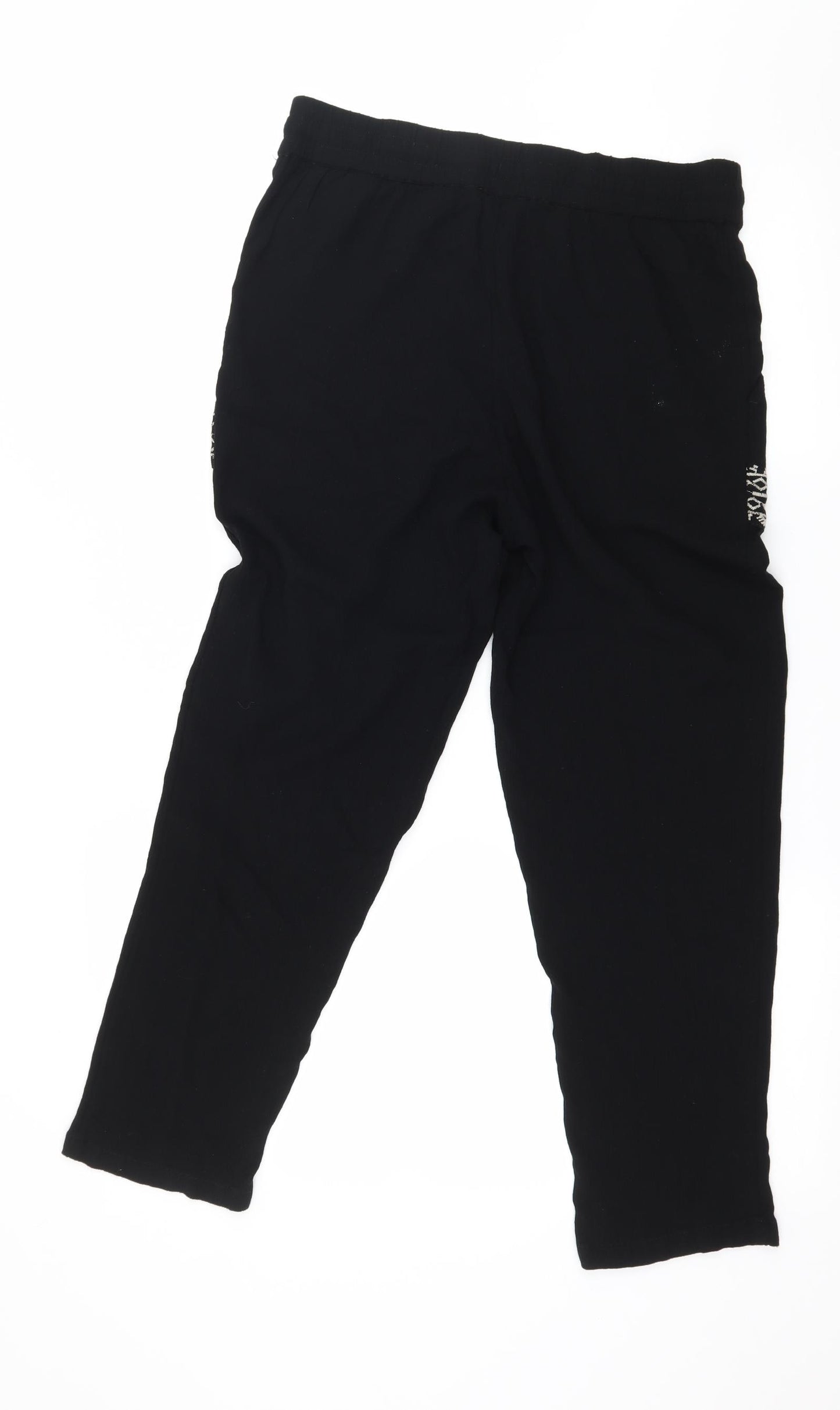 Marks and Spencer Womens Black Geometric Jersey Trousers  Size 10 L24 in
