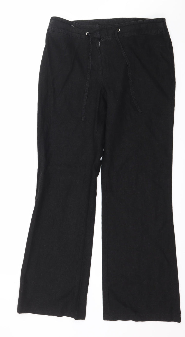 Collezioni Womens Black Trousers Size 12 L29 in