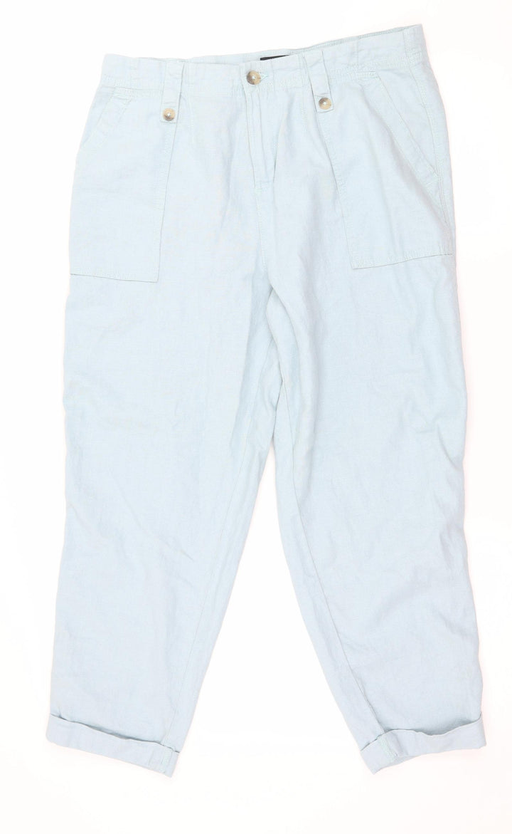 F&F Womens Blue Trousers Size 14 L24 in