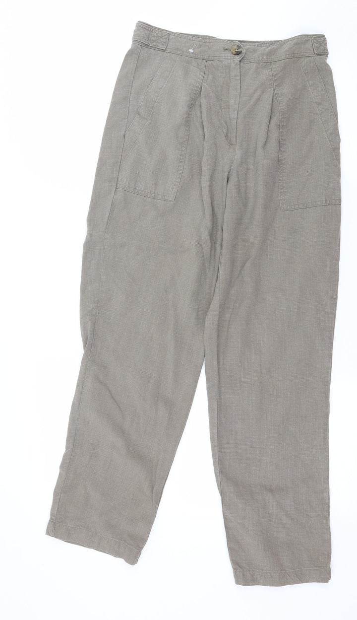 Per Una Womens Green Trousers Size 8 L27 in