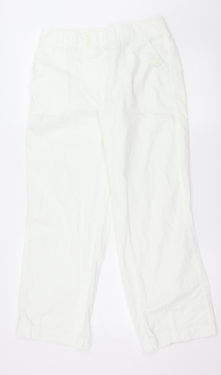 Bonmarché Womens White   Trousers  Size 12 L28 in