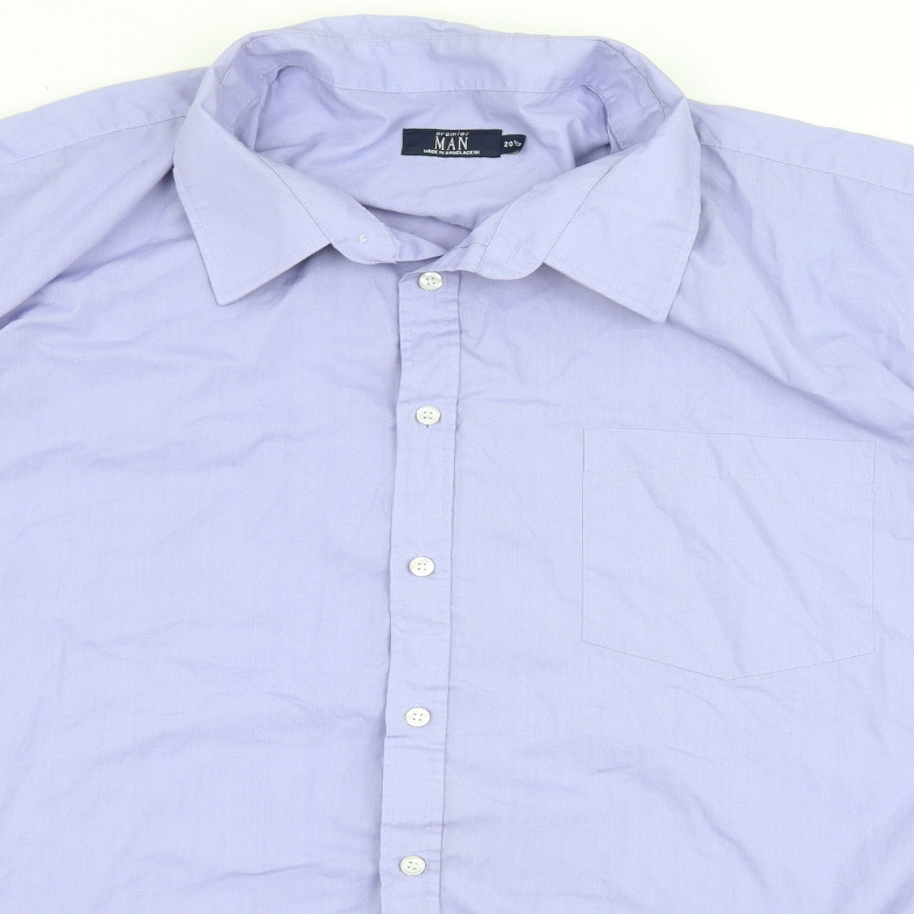 Premier Man Mens Purple    Button-Up Size 20.5