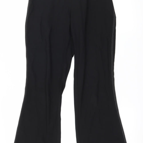 Marks and Spencer Womens Black Striped  Trousers  Size 8 L30 in