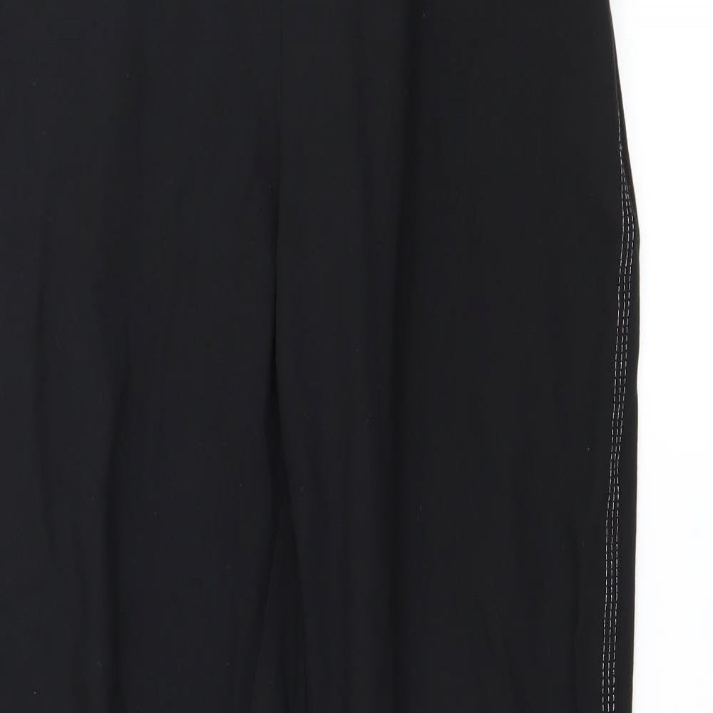 Marks and Spencer Womens Black Striped  Trousers  Size 8 L30 in