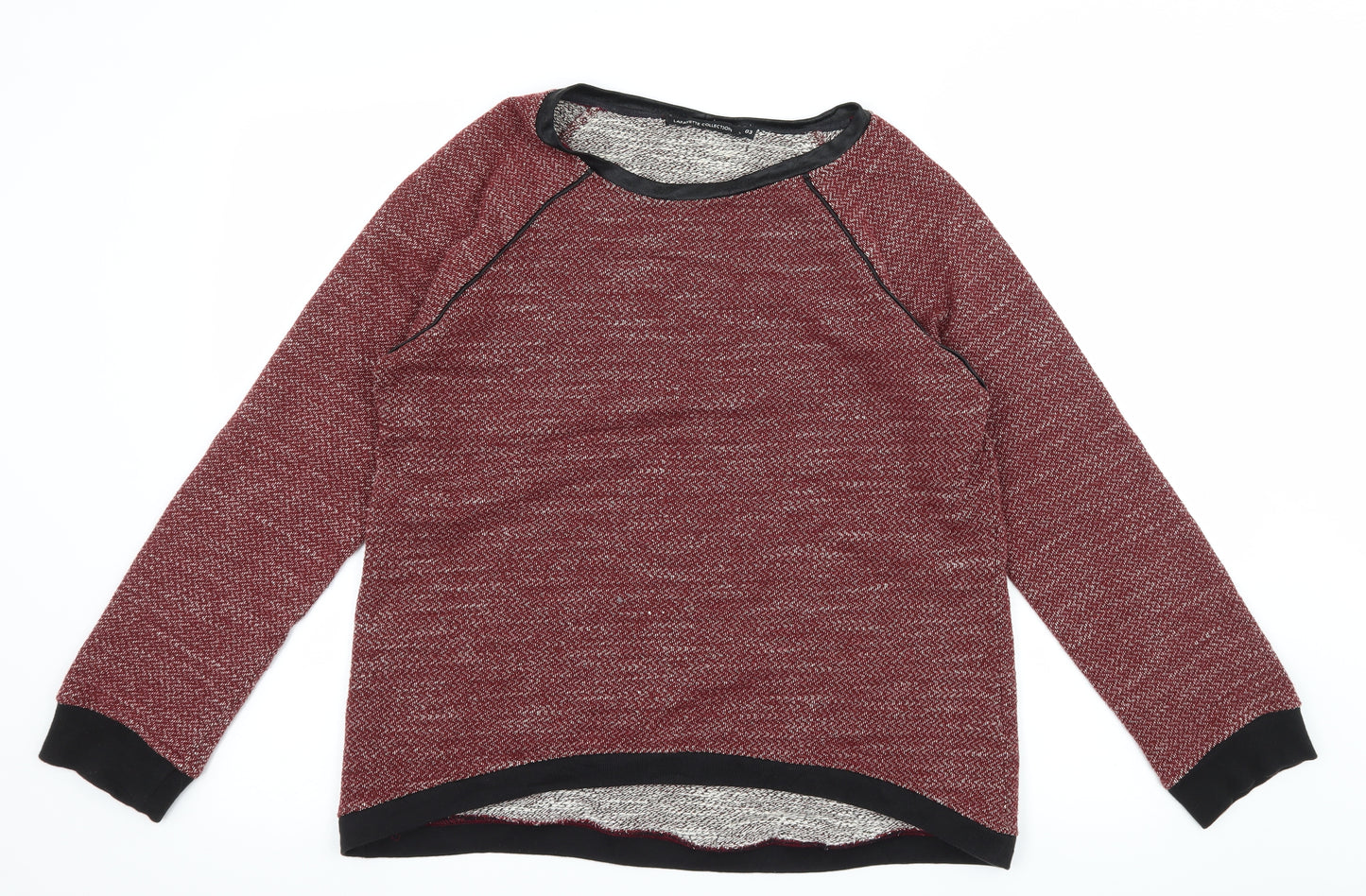 Lafayette Collection Womens Red Striped Jersey Pullover Sweatshirt Size M