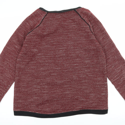 Lafayette Collection Womens Red Striped Jersey Pullover Sweatshirt Size M