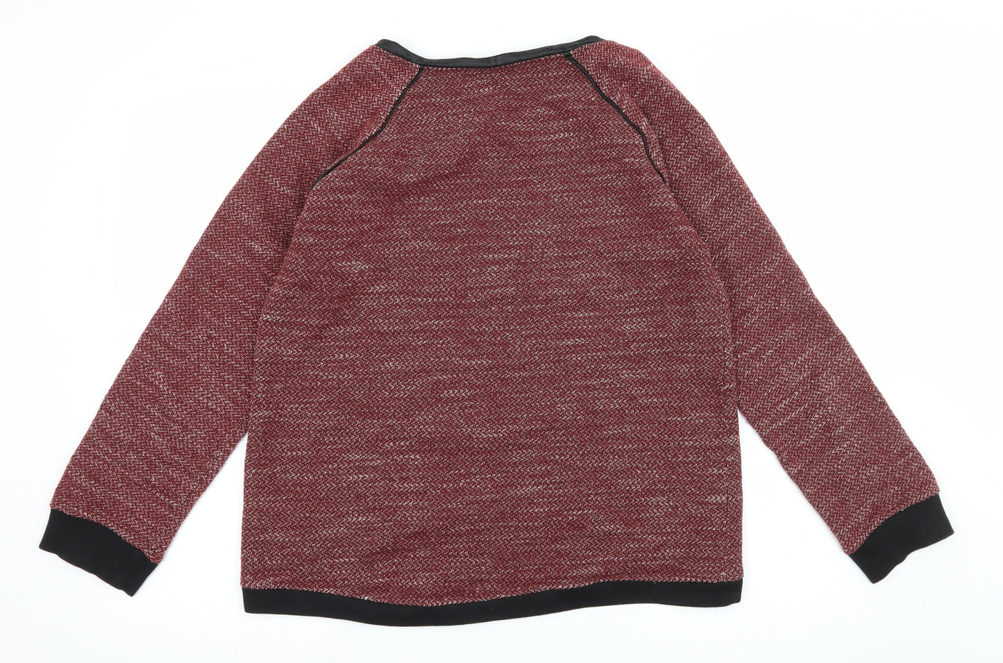 Lafayette Collection Womens Red Striped Jersey Pullover Sweatshirt Size M