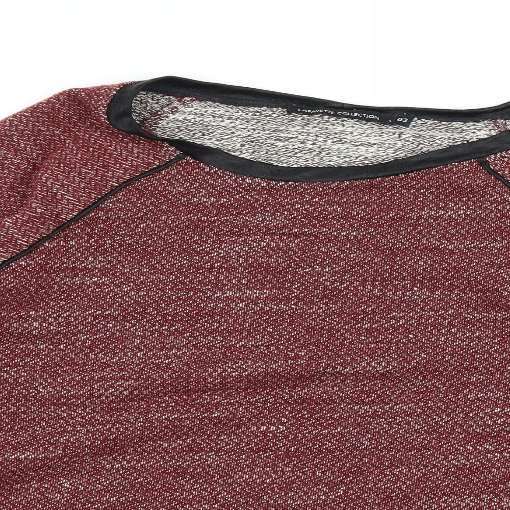 Lafayette Collection Womens Red Striped Jersey Pullover Sweatshirt Size M