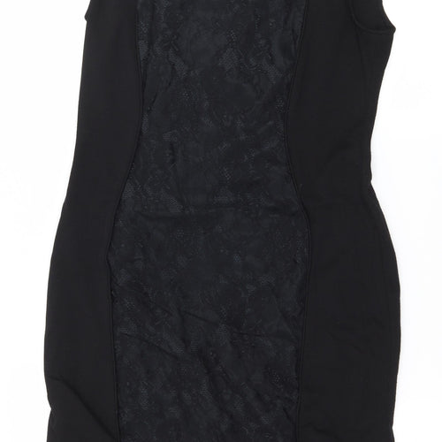 George Womens Black Batik Jersey A-Line  Size 12