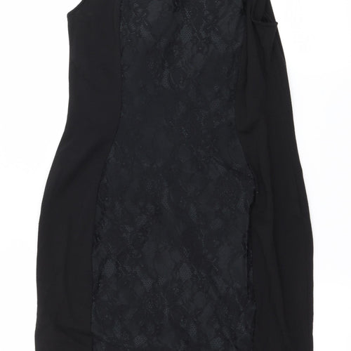 George Womens Black Batik Jersey A-Line  Size 12
