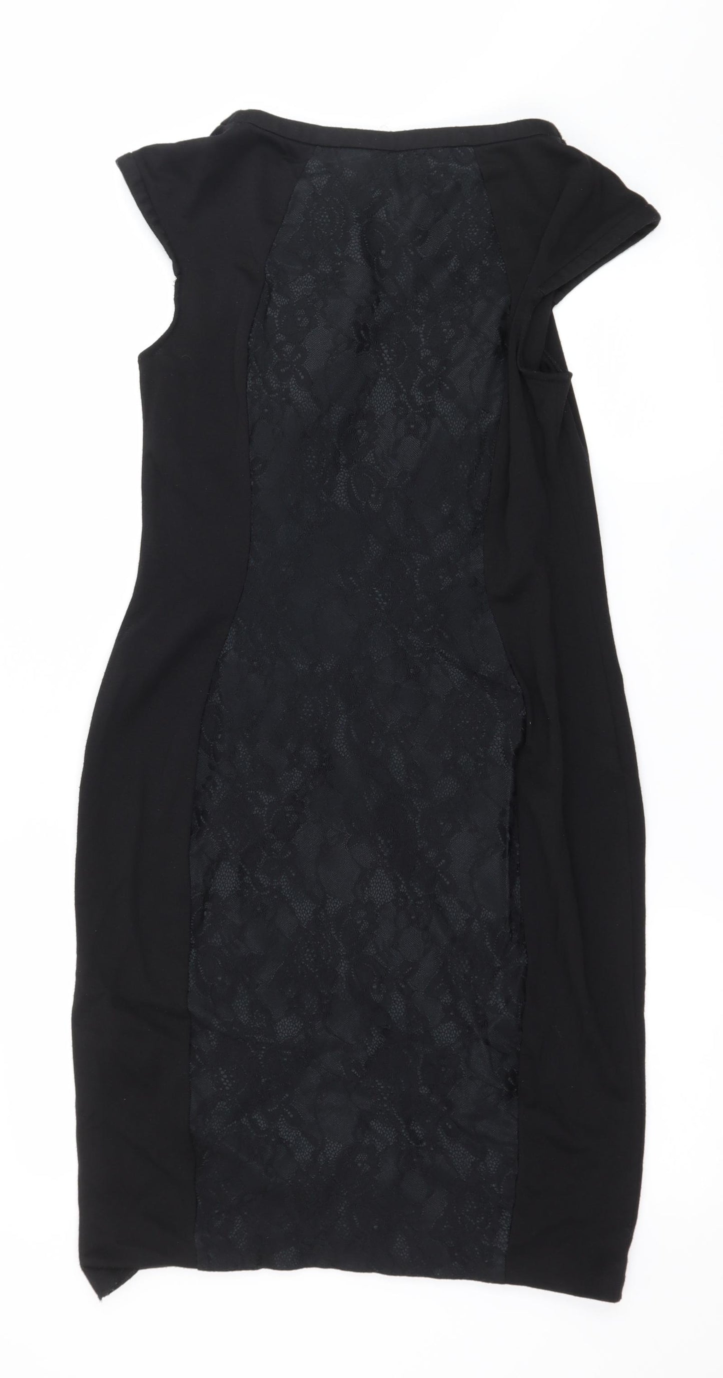 George Womens Black Batik Jersey A-Line  Size 12