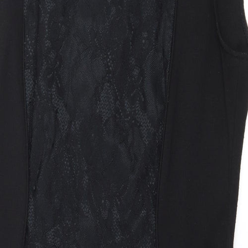 George Womens Black Batik Jersey A-Line  Size 12