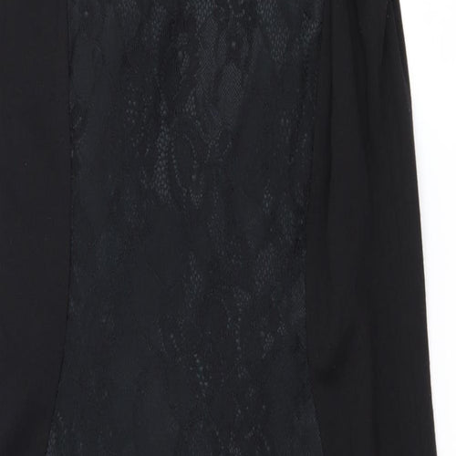 George Womens Black Batik Jersey A-Line  Size 12