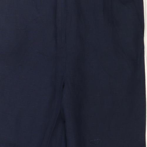 Marks and Spencer Womens Blue Striped  Trousers  Size 12 L26 in
