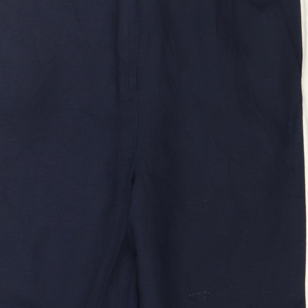 Marks and Spencer Womens Blue Striped  Trousers  Size 12 L26 in