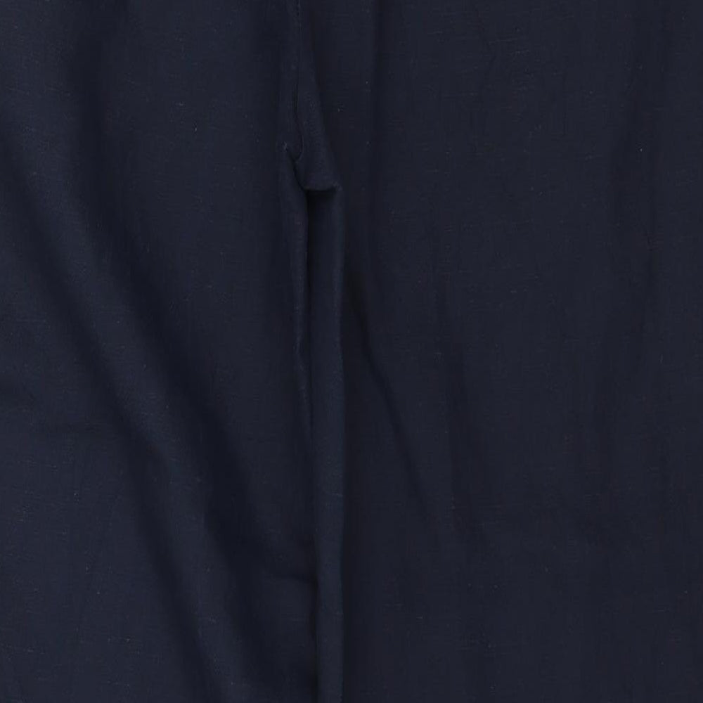 Marks and Spencer Womens Blue Striped  Trousers  Size 12 L26 in