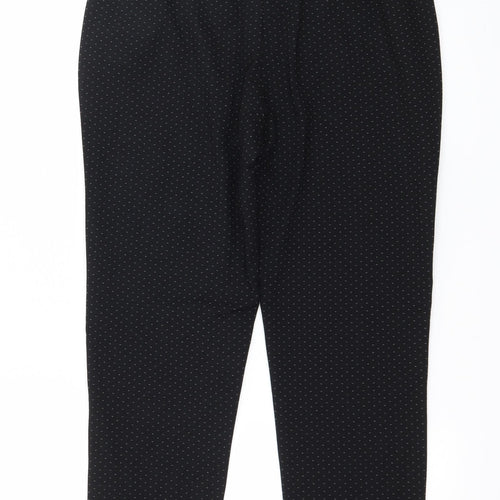 Marks and Spencer Womens Black Polka Dot  Trousers  Size 12 L26 in